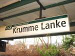 Stationsschild Krumme Lanke, Bhf der U 3